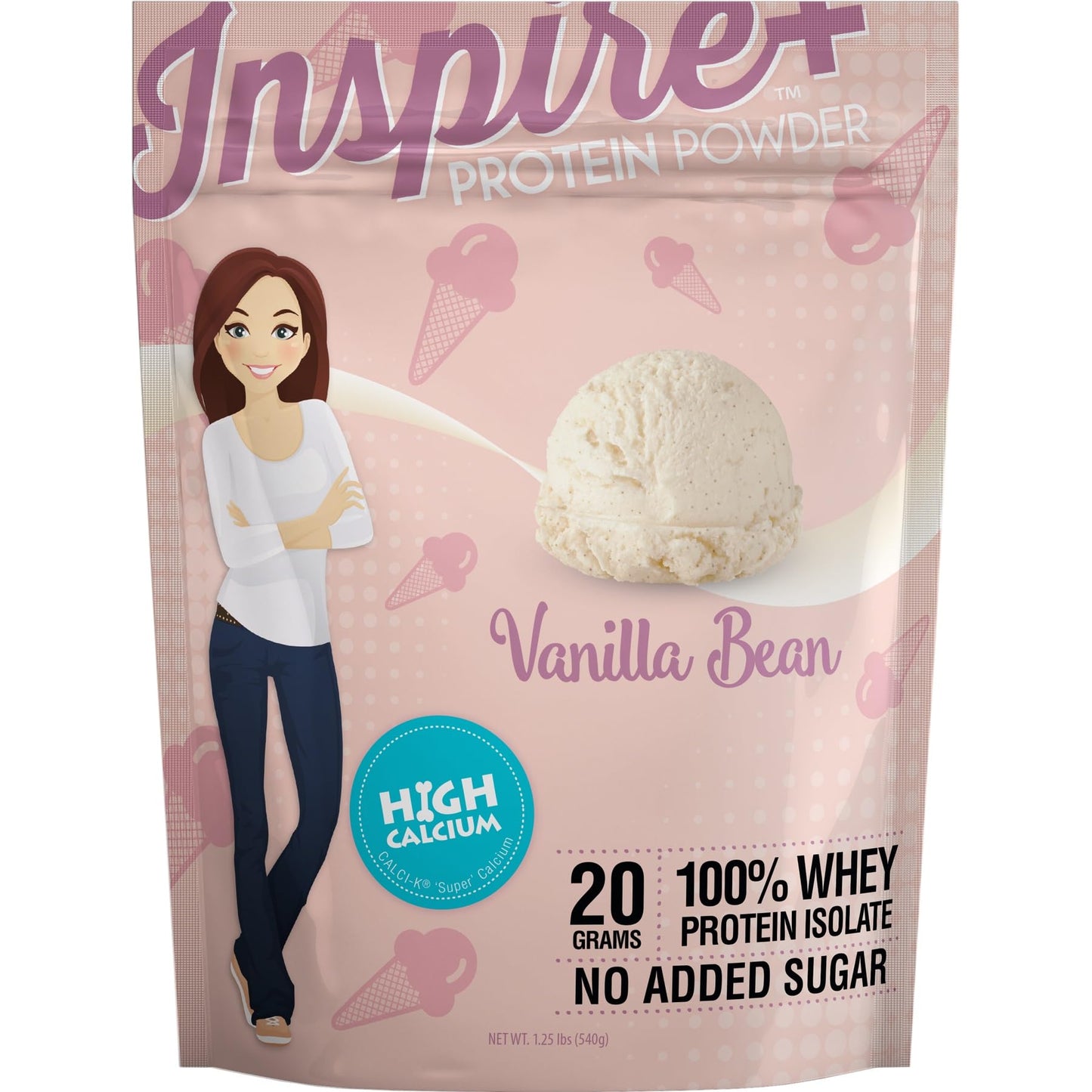 Bariatric Eating Inspire Vanilla Bean Whey Protein Isolate Powder with Calcium, 20g Serving