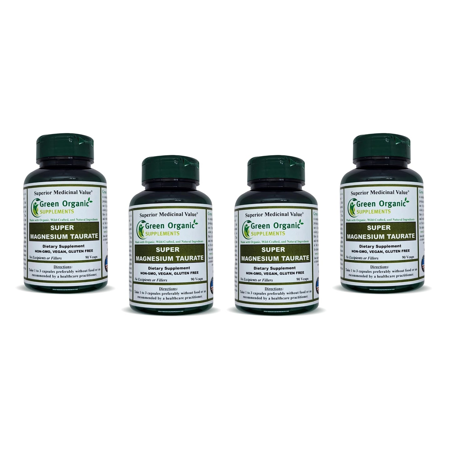 Green Organic Supplements Magnesium Taurate High Absorbable 90 Capsules