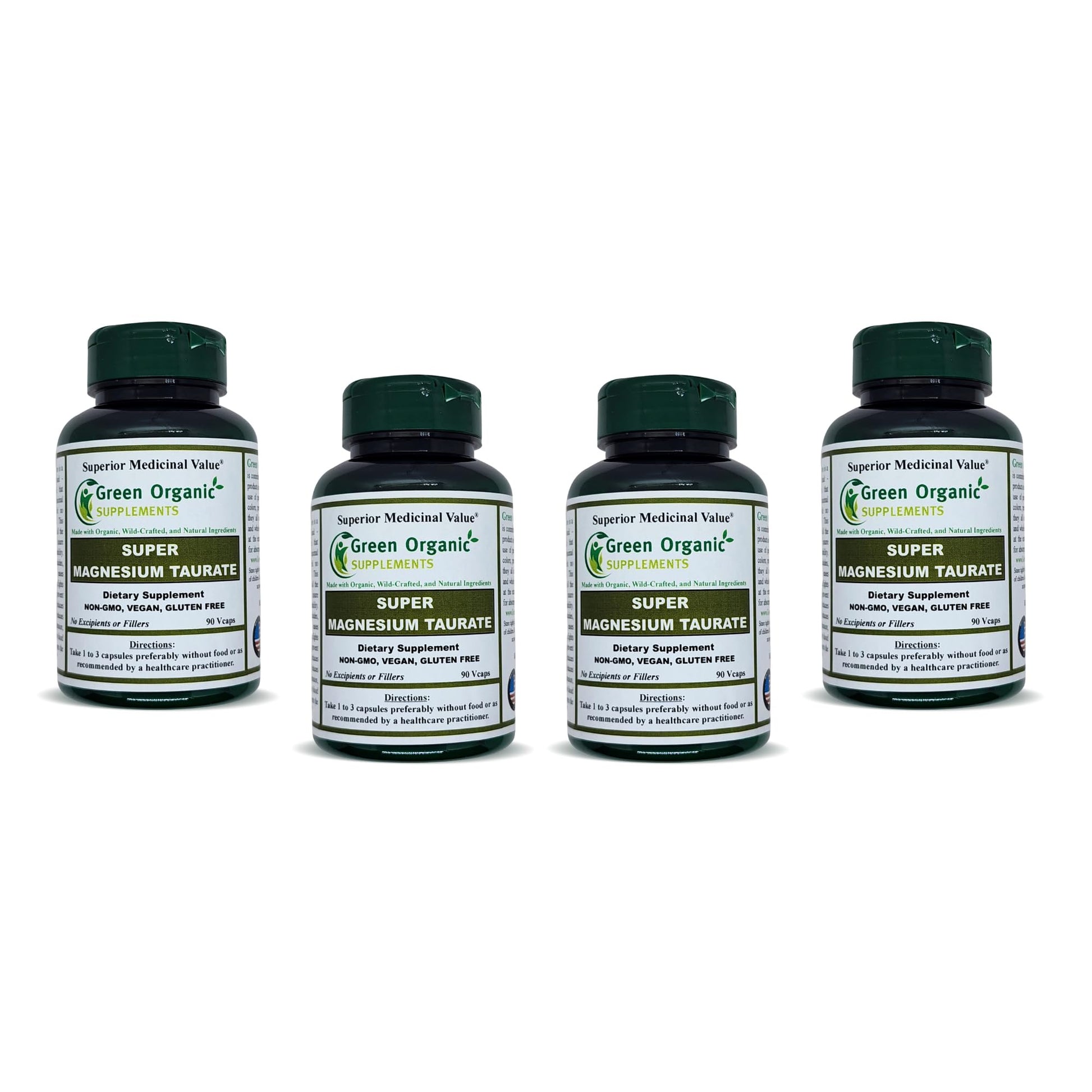 Green Organic Supplements Magnesium Taurate High Absorbable 90 Capsules