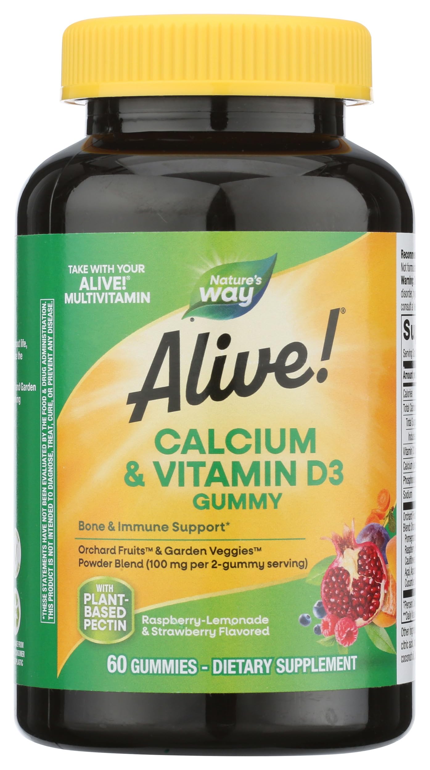 Nature's Way Calcium Alive Plus D 100 Mg Gummies, 60 Count