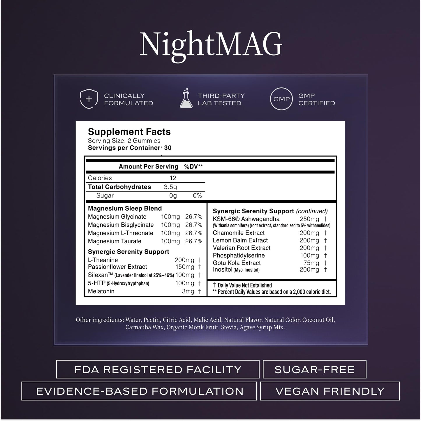 ELEMENT12 NightMAG Magnesium Glycinate Gummies 60 Count