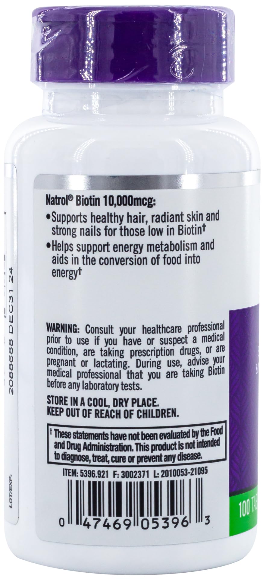 Natrol Biotin Maximum Strength 10000 mcg Tablet, 200 Count