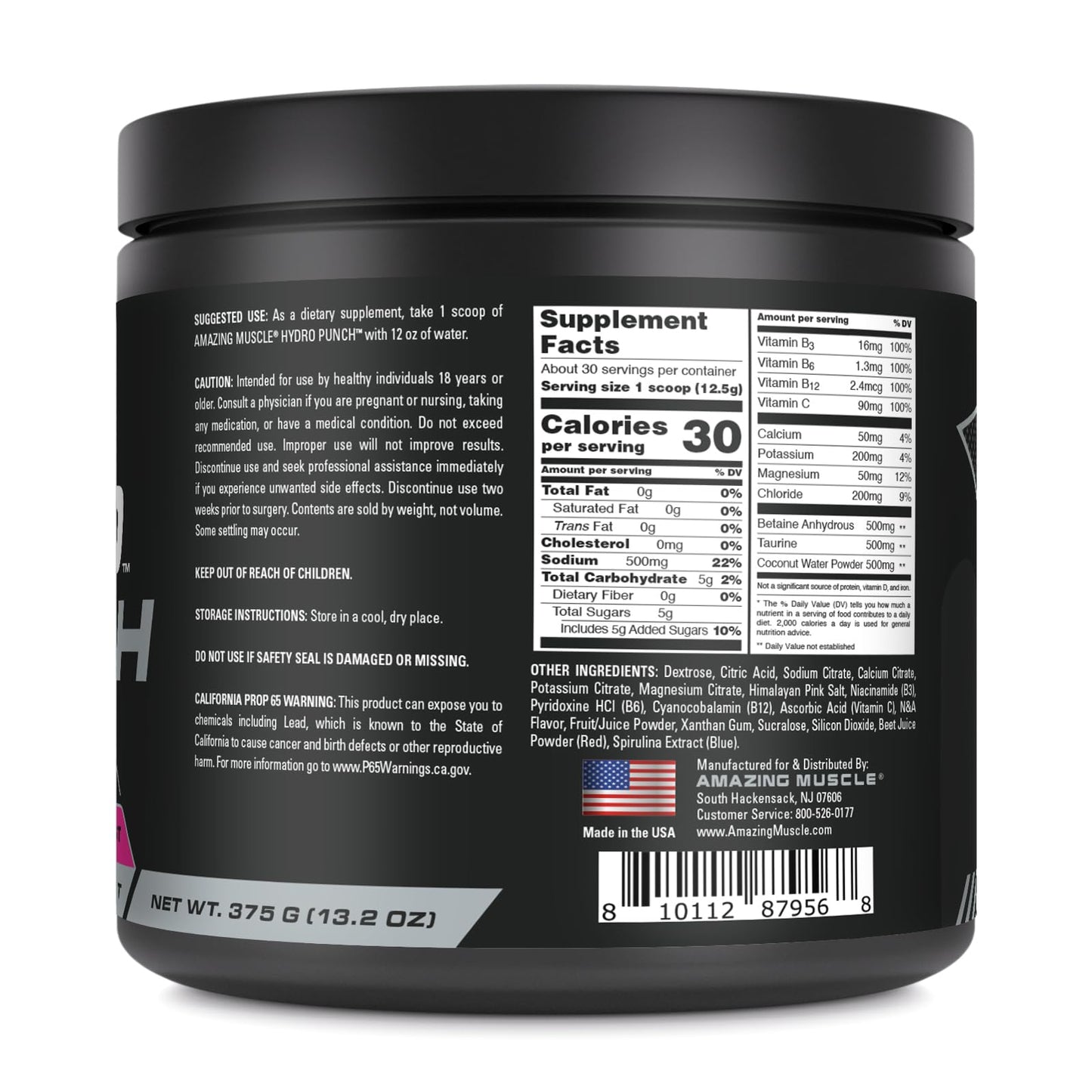 Amazing Muscle Hydro Punch Powder 13 Ounce