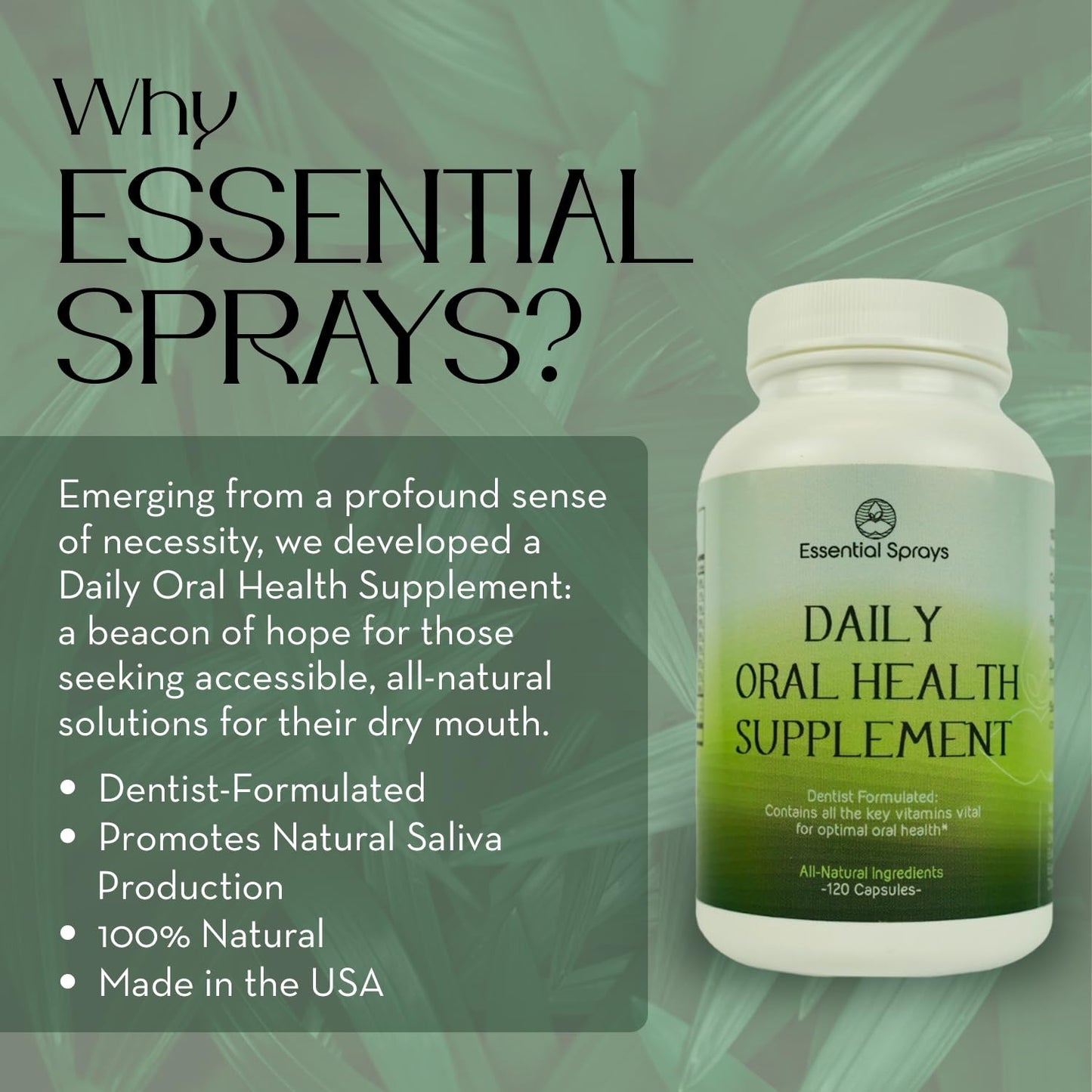 Essential Sprays Daily Oral Health Supplement Capsule, 120 Count
