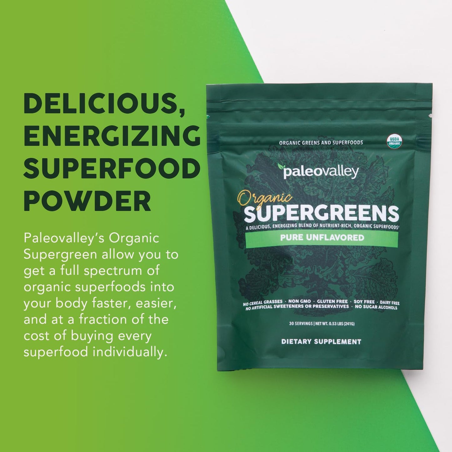 Paleovalley Organic Supergreens Powder 8.48 oz