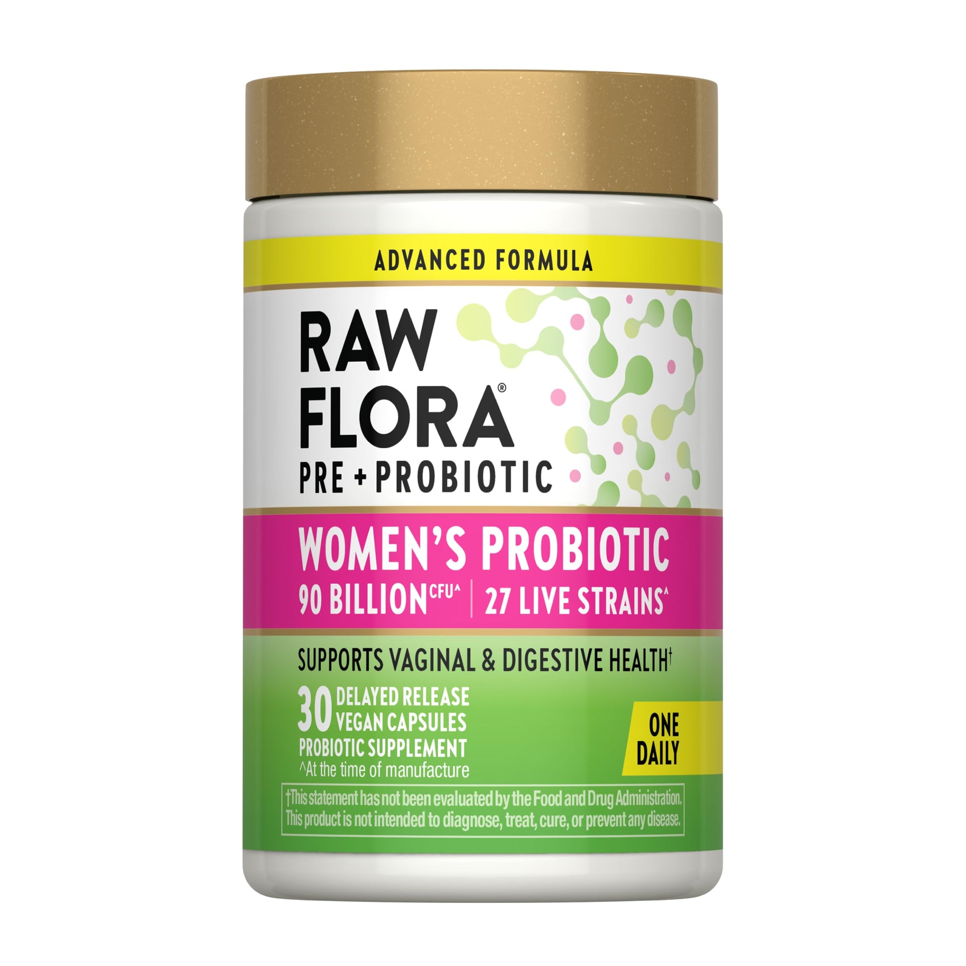 Raw Flora Probiotics for Women with Prebiotic Capsule 30 Count