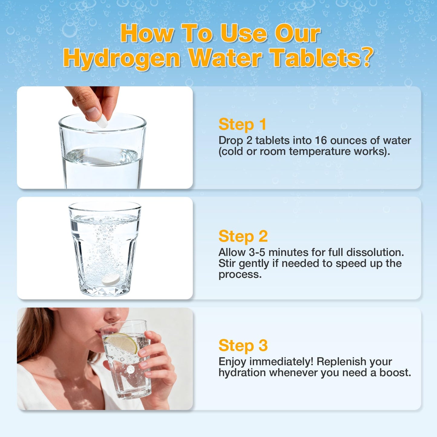 Hoozzch Hydrogen Water Tablets 120 Count