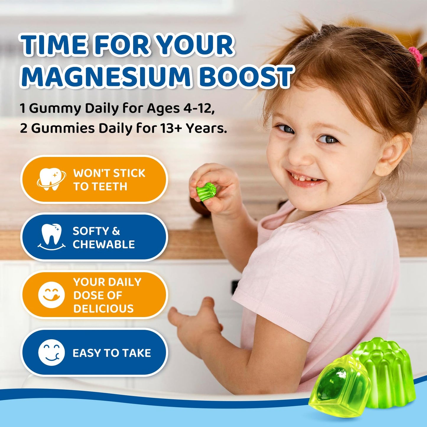 CNCHEF Center-Filled Magnesium Glycinate Gummies 120 Gummies