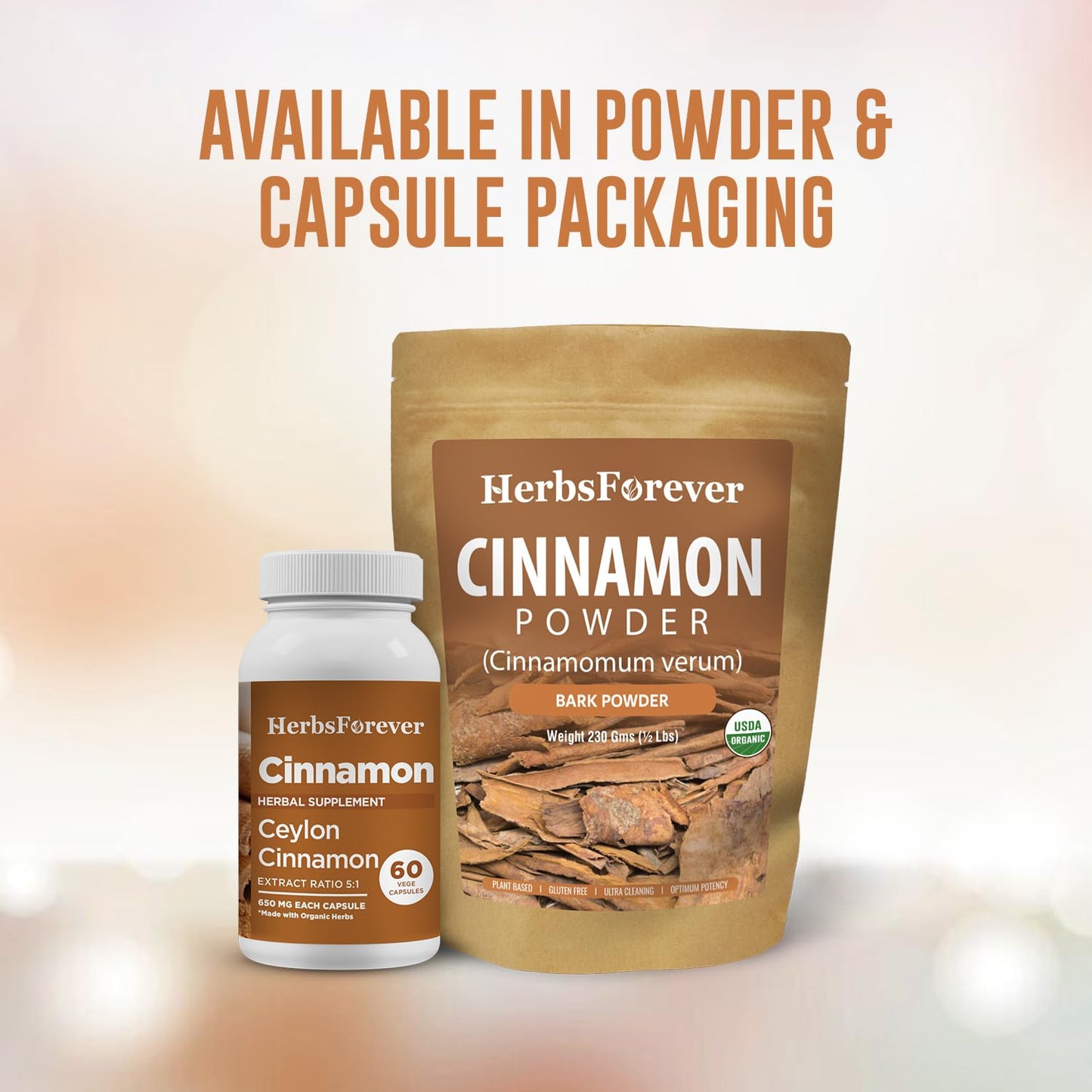 Herbsforever Ceylon Cinnamon Capsules 60 Capsules