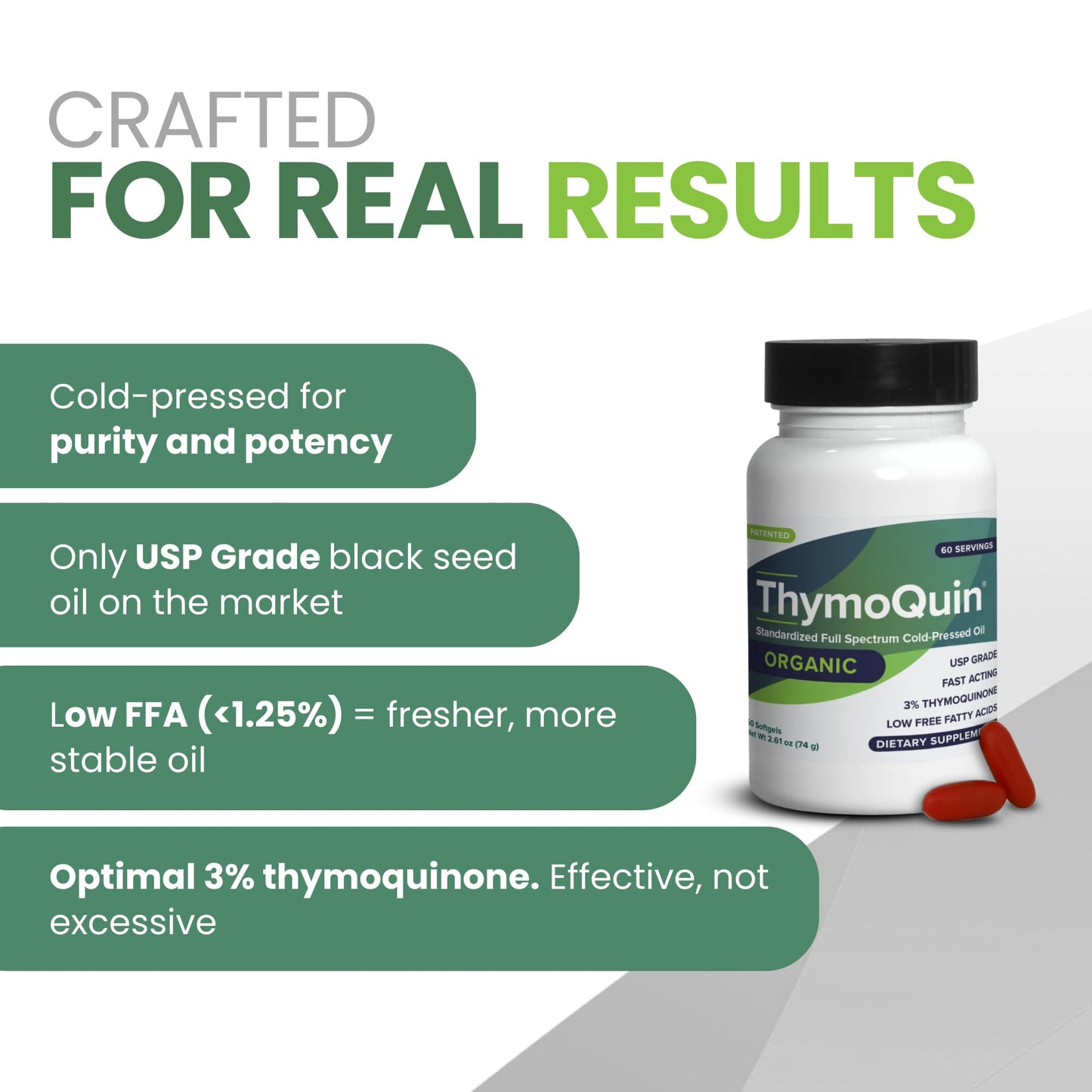 ThymoQuin Organic Cold-Pressed Black Seed Oil Softgels 120 Count