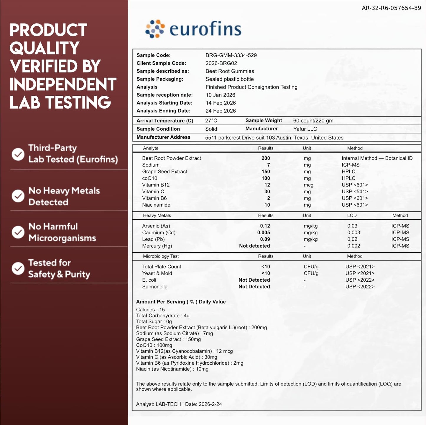 Yafur LLC Beet Root Gummies for Blood Pressure Support with COQ10 100mg, Grapeseed Extract, Vitamin B12, C, B6, Niacin, Vegan Non-GMO & Gluten Free, 60 Gummies