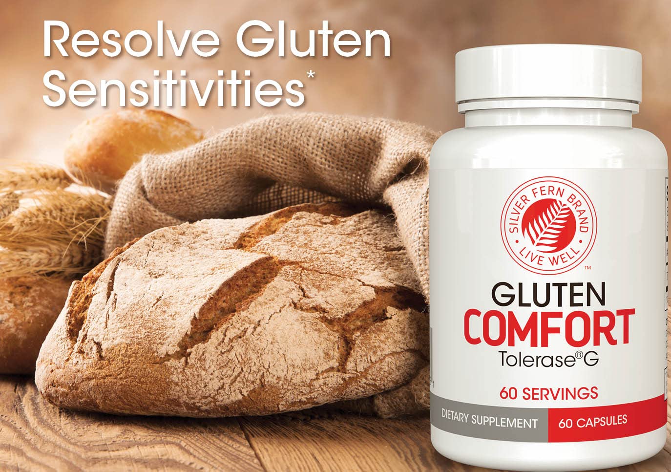 Silver Fern Gluten Comfort with Tolerase G 60 Capsules