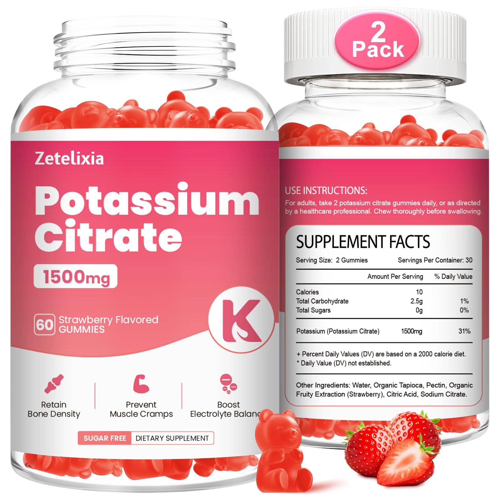 Zetelixia Potassium Gummies 120 Count