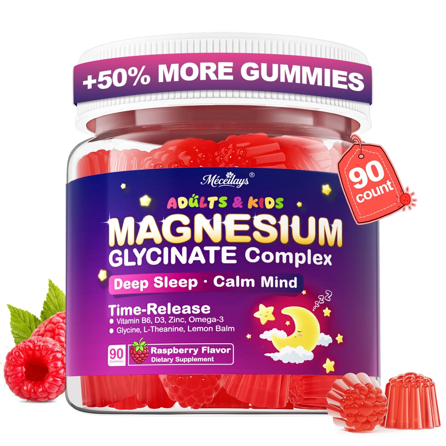 Meceilays Magnesium Glycinate Gummies, 90 Count