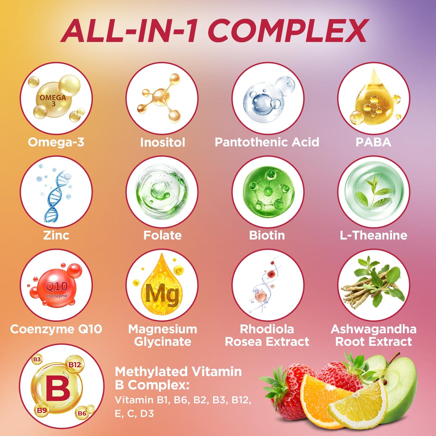 GZ HAOYUAN Methylated Vitamin B Complex Gummies 120 Count