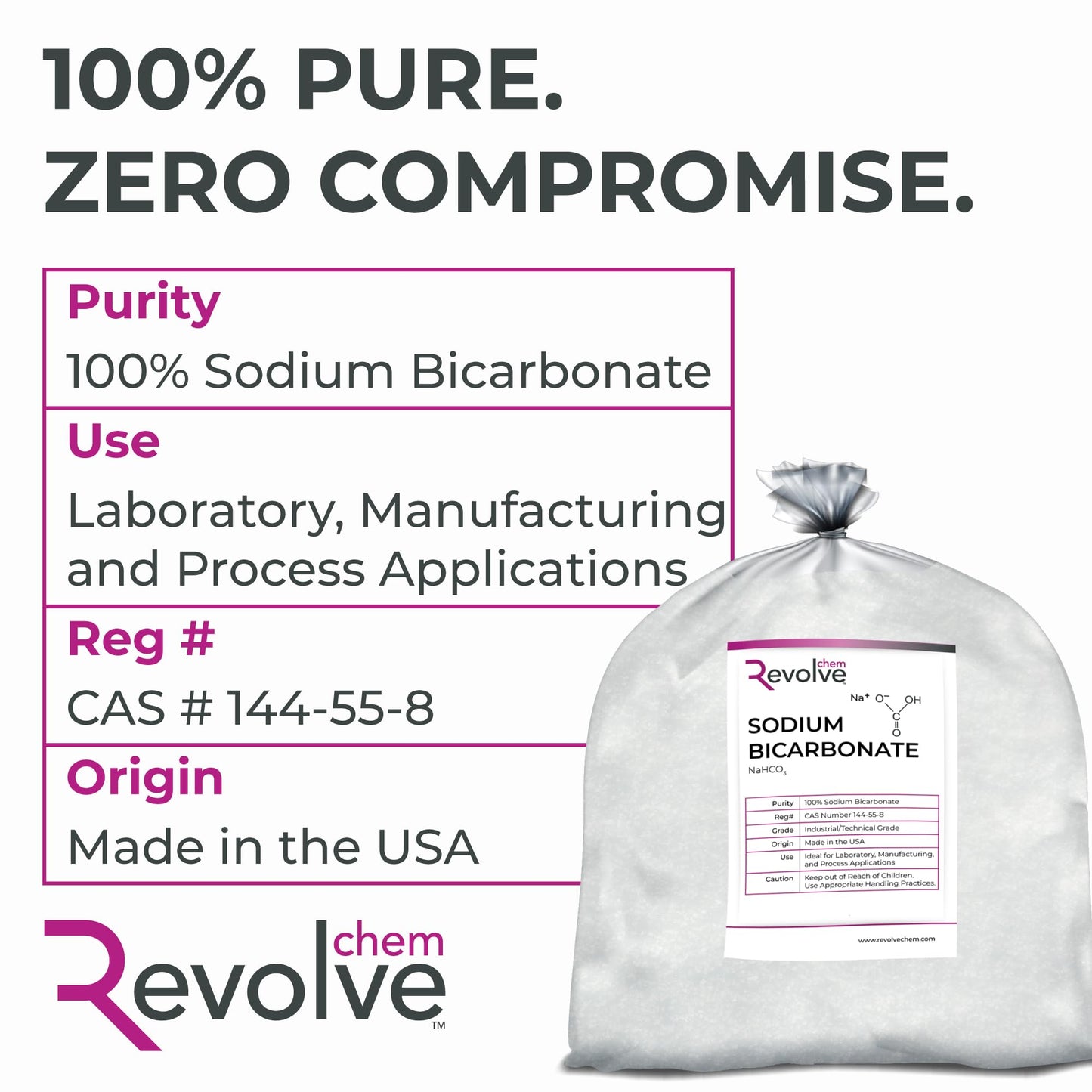 REVOLVE CHEM Sodium Bicarbonate Solid Powder, 60 lbs