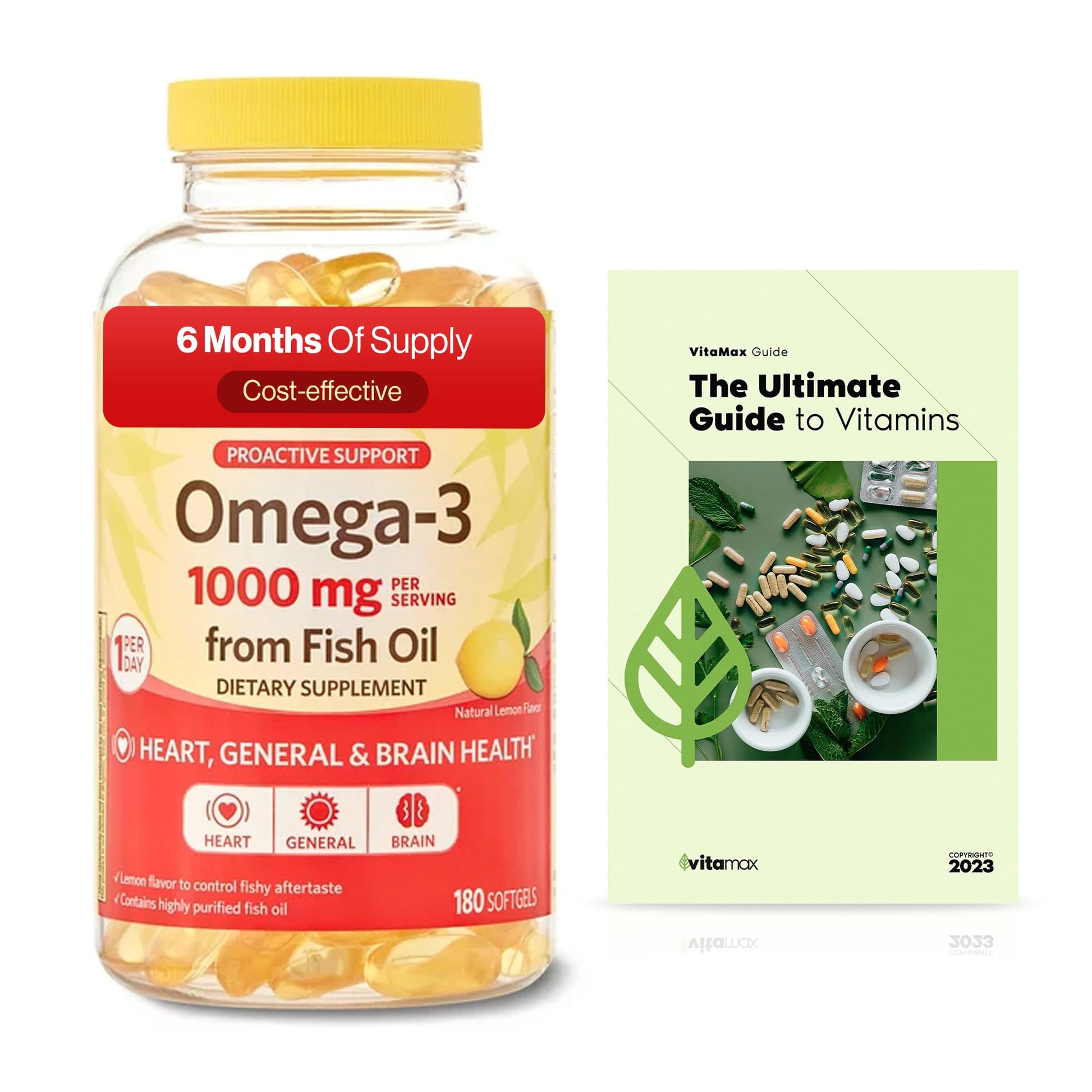 Generic Omega-3 from Fish Oil 1000 mg Softgels 180