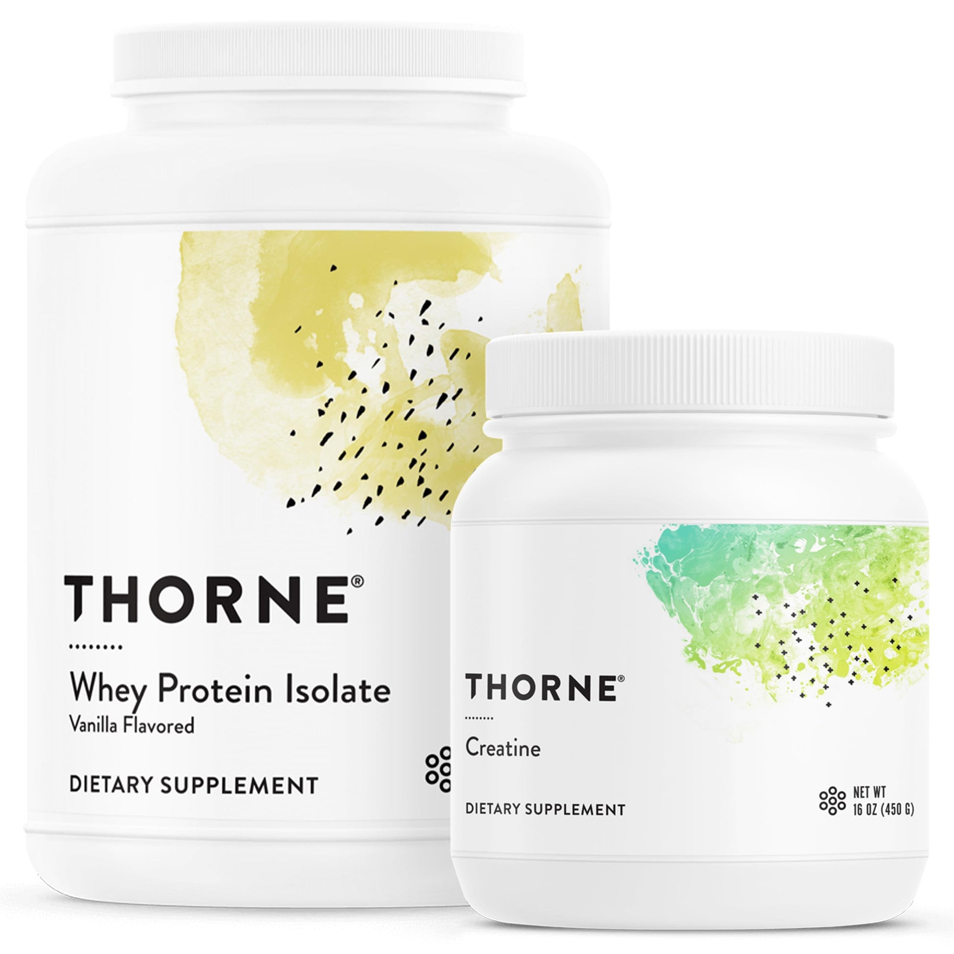 THORNE Muscle Support Bundle Whey Protein Isolate Vanilla & Creatine Powder 45.5 Servings