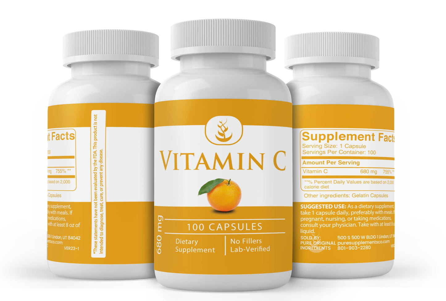 PURE ORIGINAL INGREDIENTS Vitamin C Capsule 200 Count