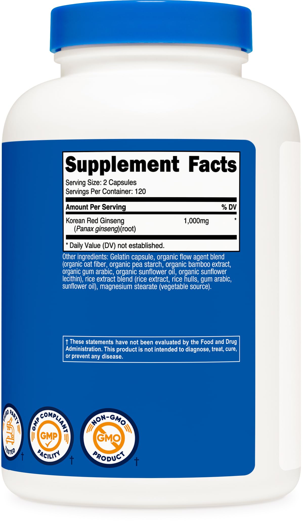 Nutricost Korean Ginseng 1000mg Capsules, 240 Count