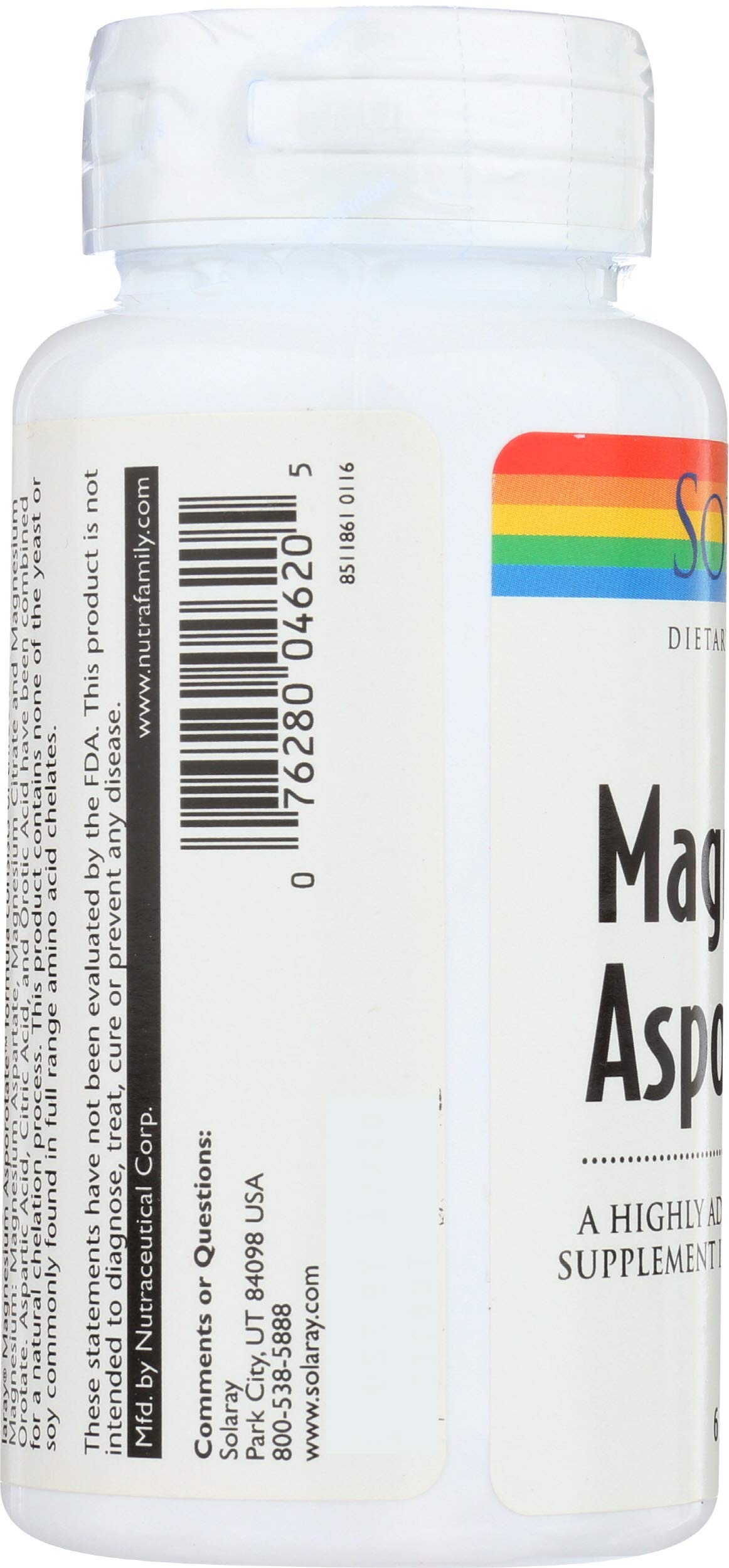 Solaray Magnesium Asporotate 400mg Vegetarian Capsules, 60 Count