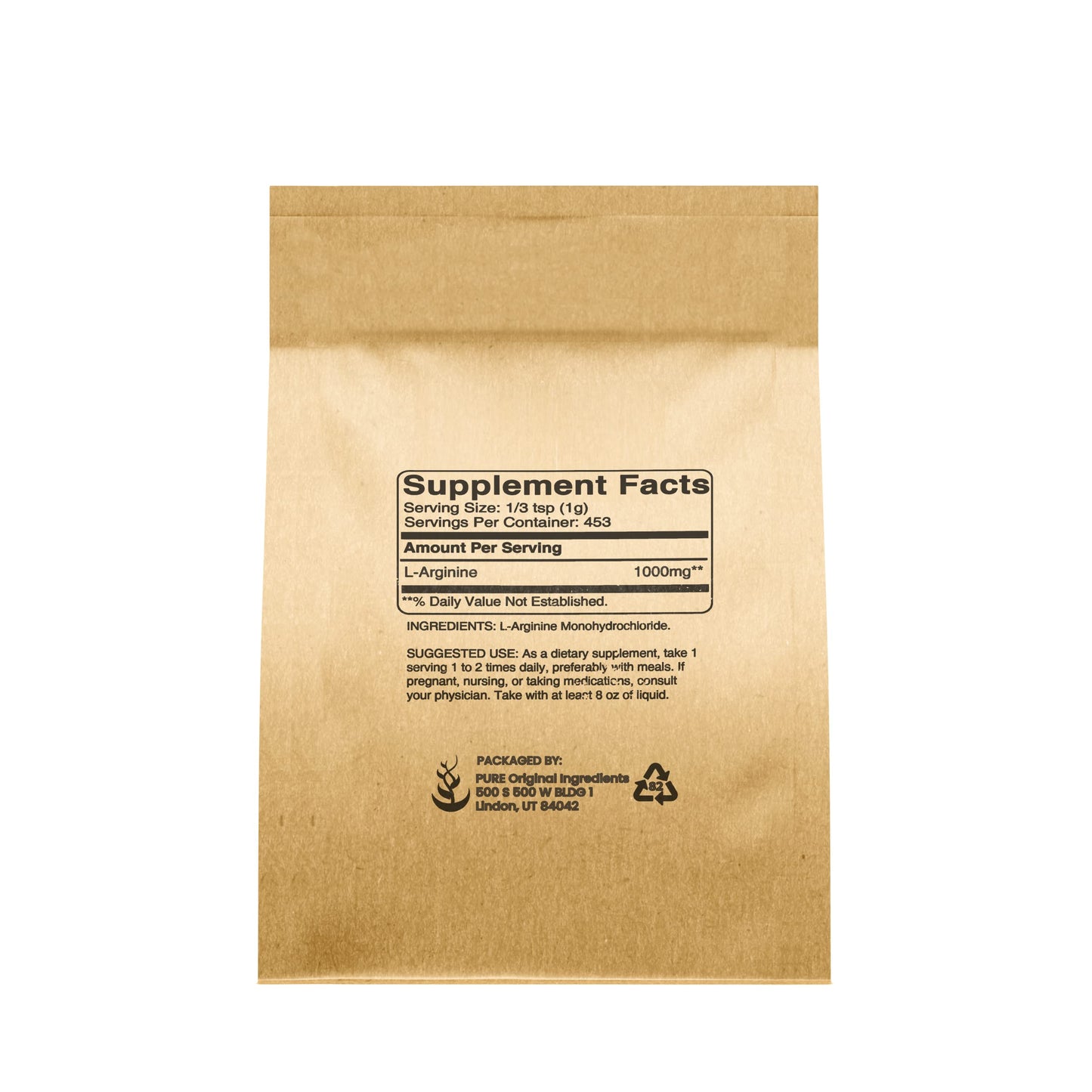 Pure Organic Ingredients L-Arginine Powder 16 oz