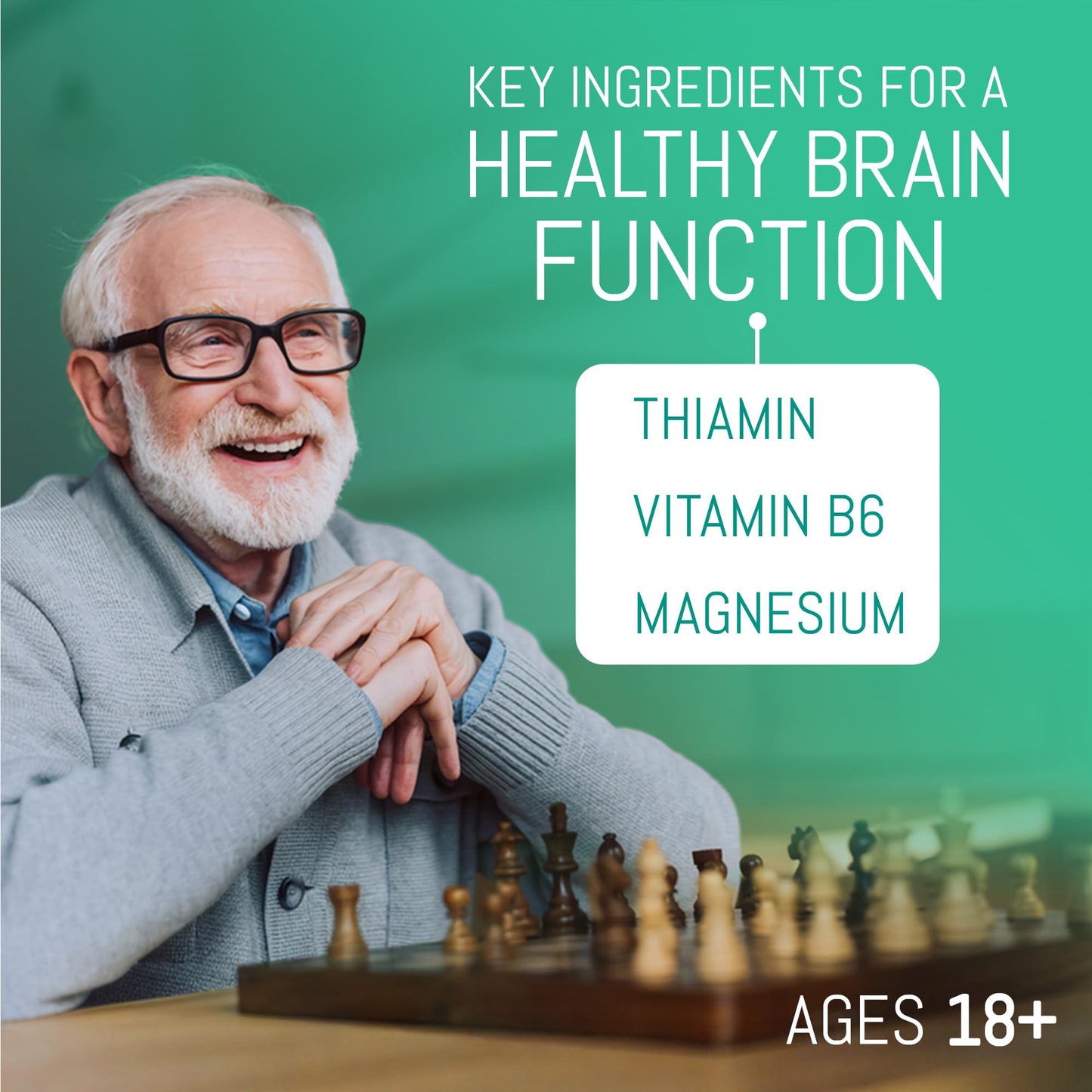 Fitina Brain Supplements for Memory and Focus with Vitamin B6 & Thiamine, High-Dose B Vitamins for Nervous System and Cognitive Health Support, 180 Tablets