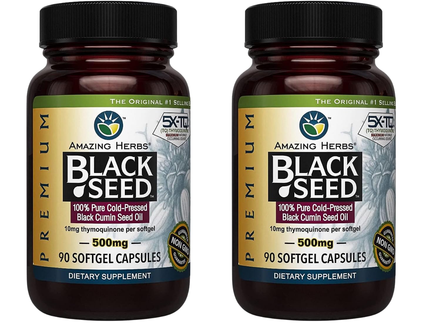Amazing Herbs Premium Black Seed Oil 90 Capsules