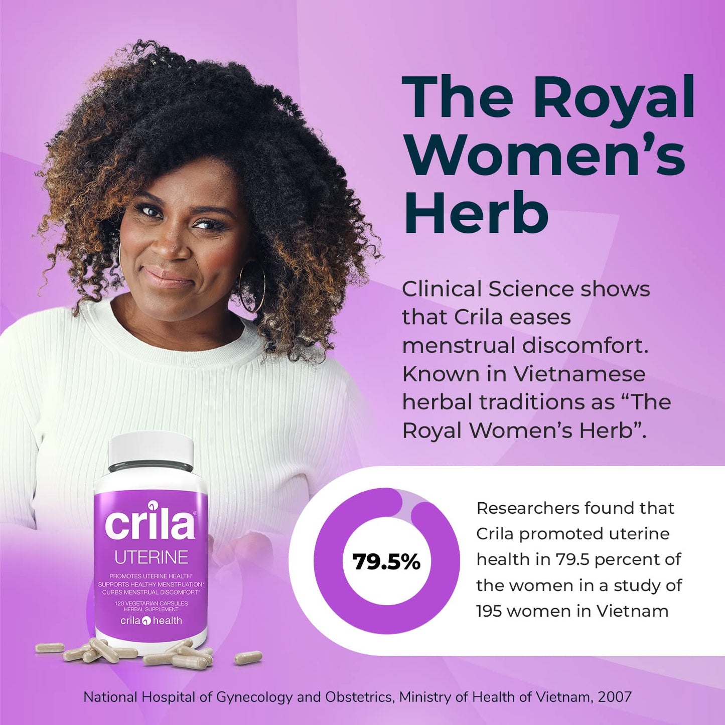 CRILA Estrogen-Free Ovarian & Uterine Support Capsules, 120 Count