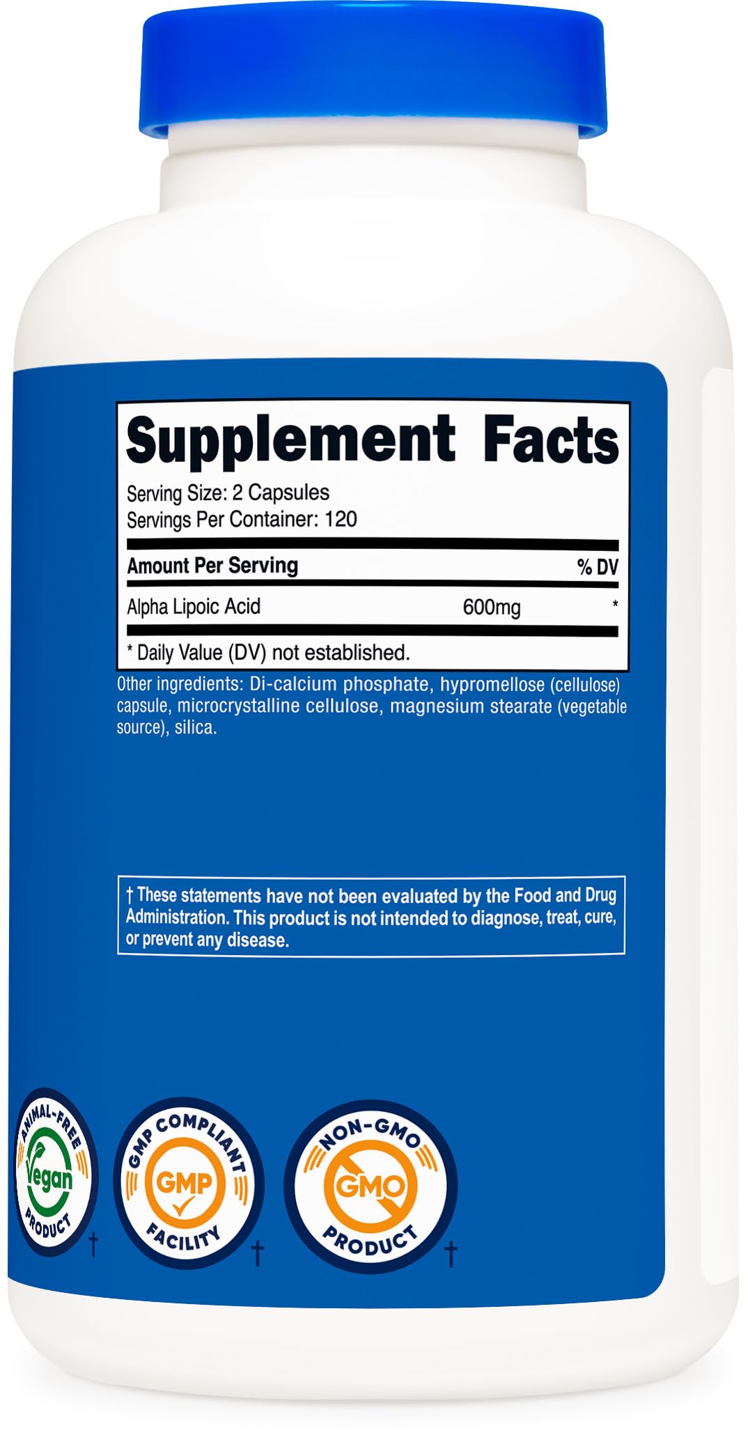 Nutricost Alpha Lipoic Acid 600mg Capsules, 240 Count