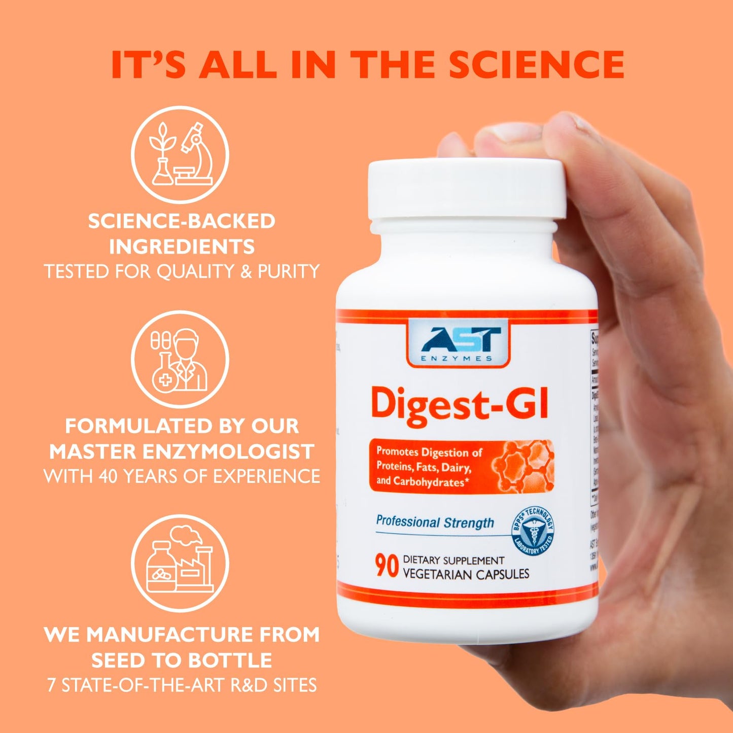 AST Enzymes Digest-GI Digestive Enzyme Capsules 180