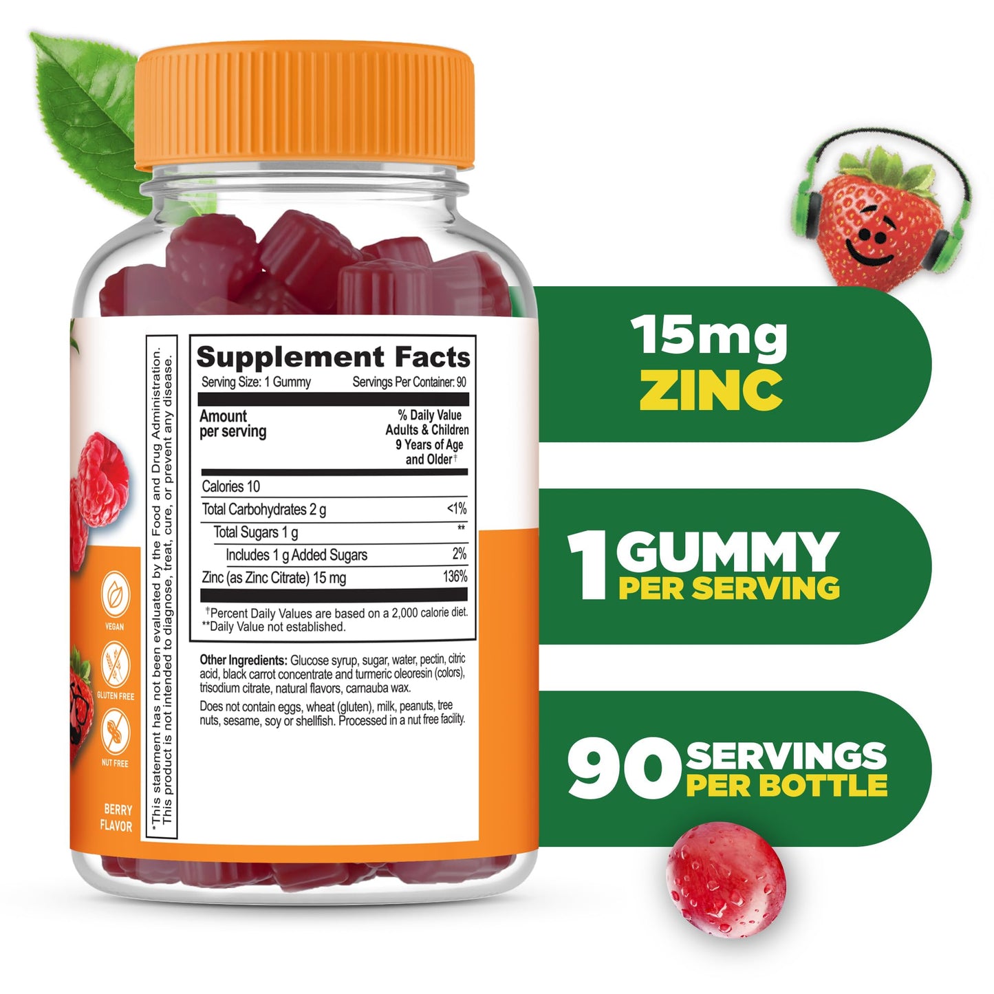 Lifeable Zinc Gummies for Kids 90 Gummies
