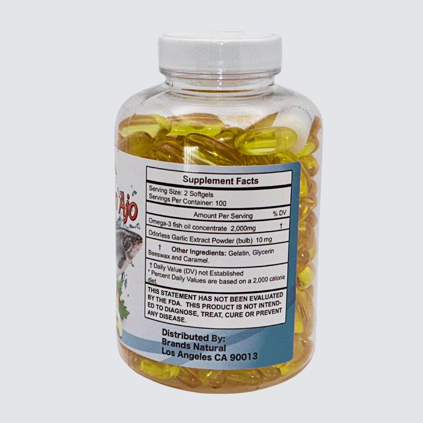 Generic Omega 3 Salmon Oil & Odorless Garlic (Salmon con AJO) Softgels 200