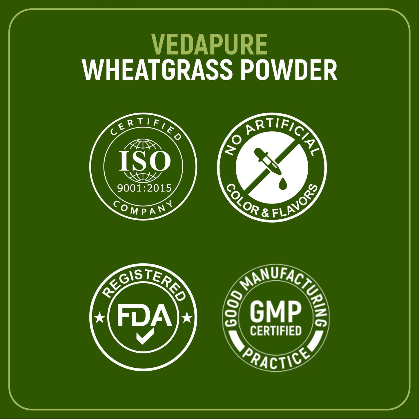 VEDAPURE Organic Wheat Grass Powder 3.53 Ounce