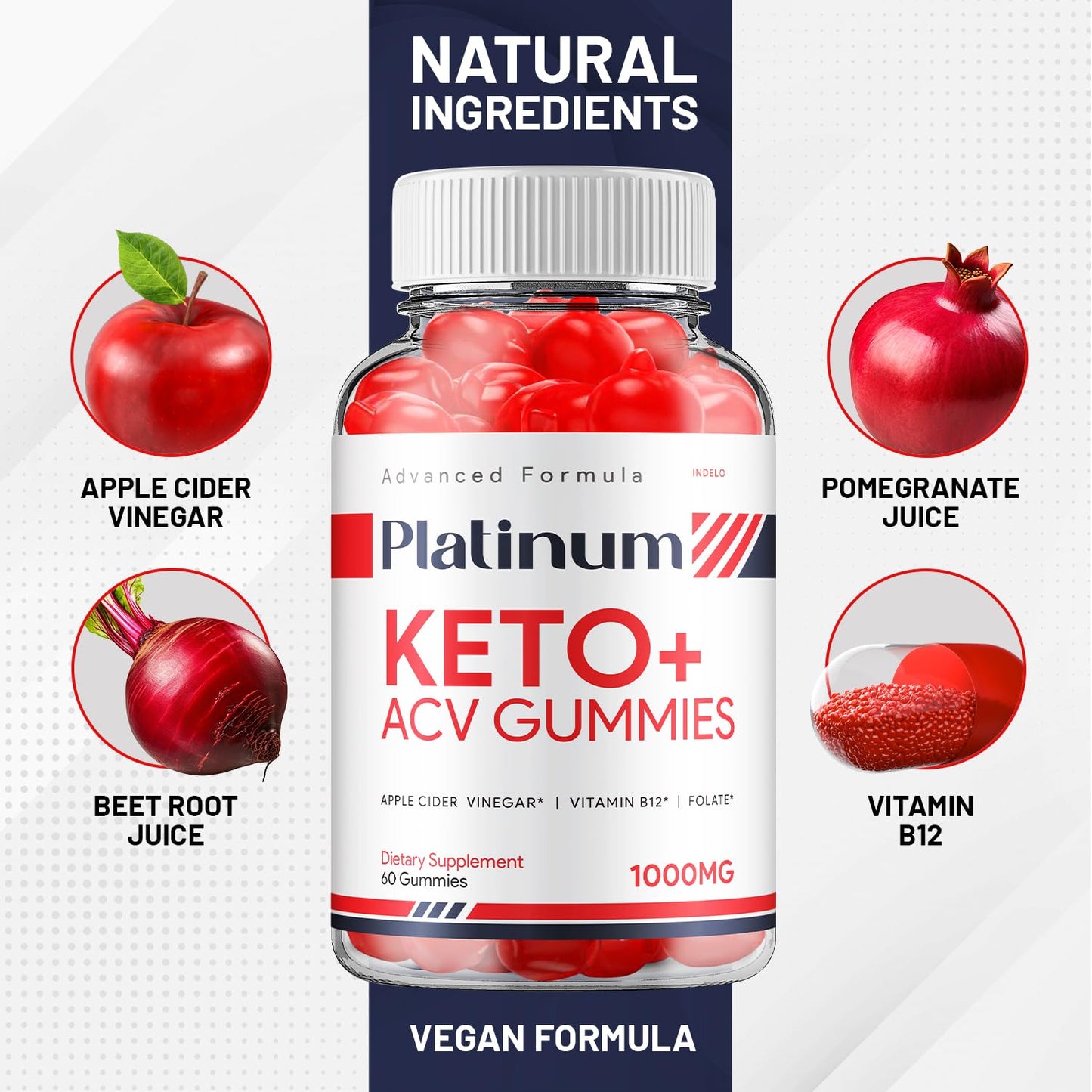 Indelo Platinum Keto ACV 60 Gummies