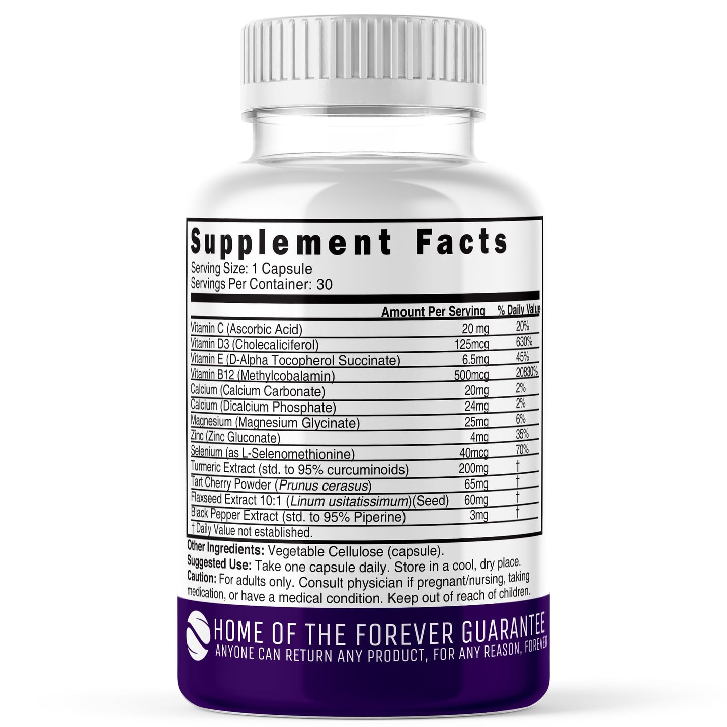 Nature's Fusions LupuEase Lupus Relief Multivitamin Lupus Supplements Vitamin C D3 E B12 Turmeric Curcumin Extract Std. 95% Curcuminoids Omega-3 Fatty Acids 400mg, 30 Capsules