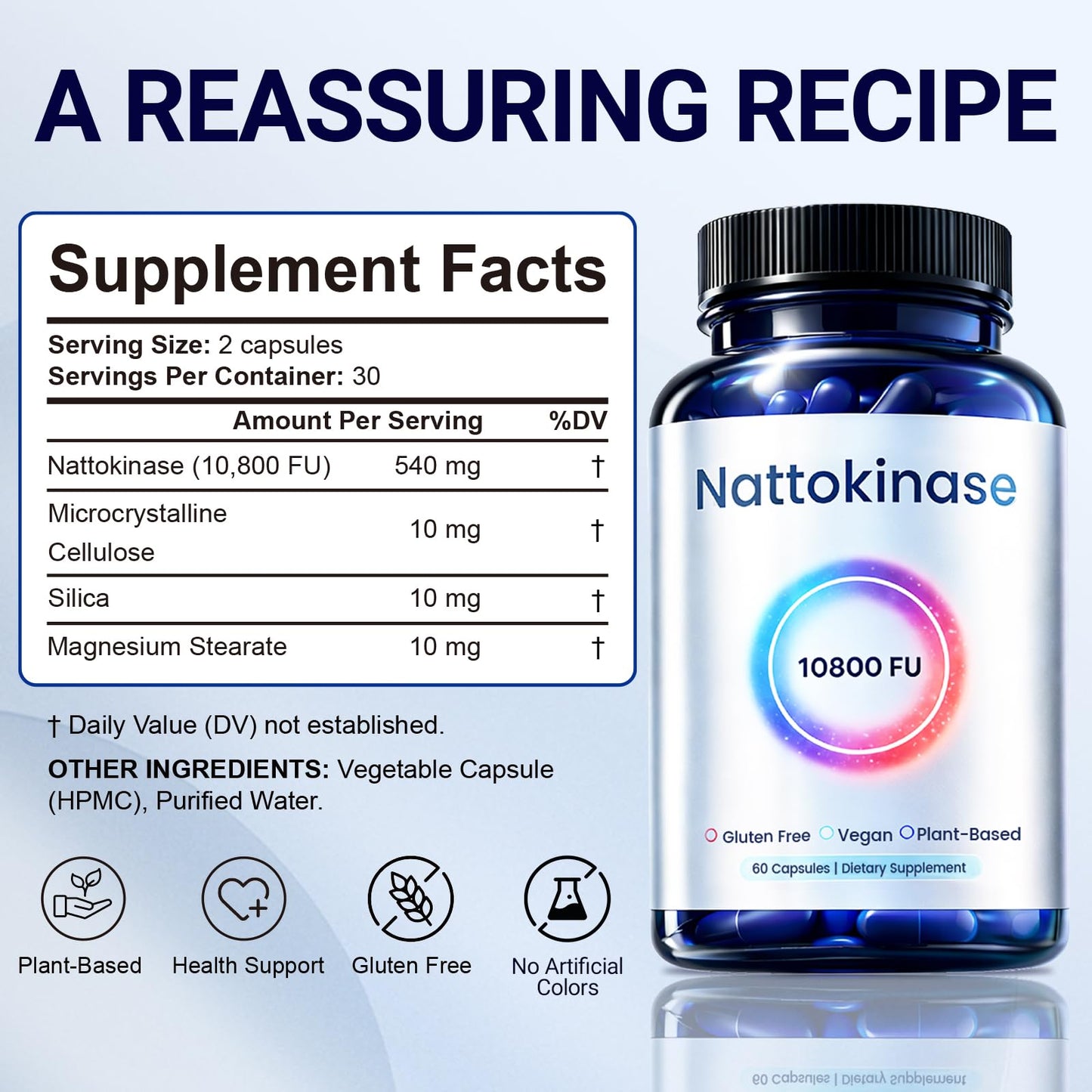 NADiminish Nattokinase 10800 FU Capsules, 60 Count