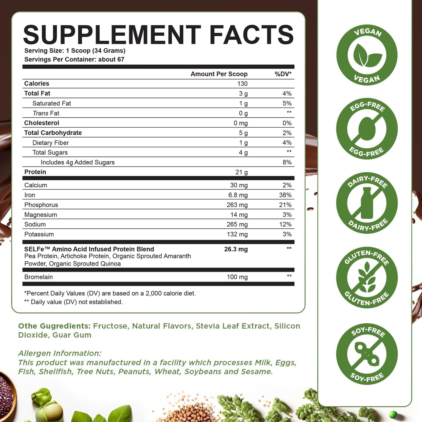selfevolve Fusion Four Vegan Protein Powder 80 Servings