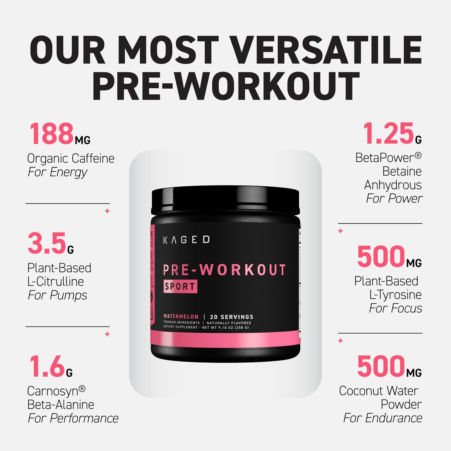 Kaged Sport Pre Workout Powder 9.31 Ounce