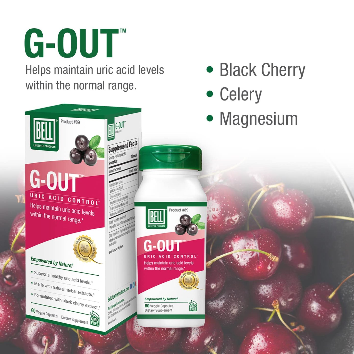Bell G-Out Uric Acid Cleanse Capsules, 120 Count
