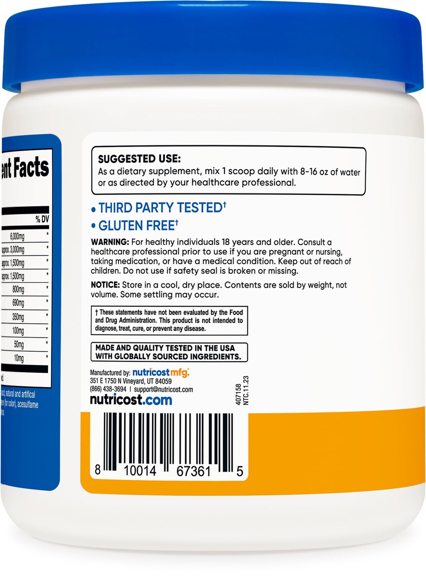 Nutricost EAA Powder 11.8 Ounce (Pack of 1) Peach Mango, 30 Servings