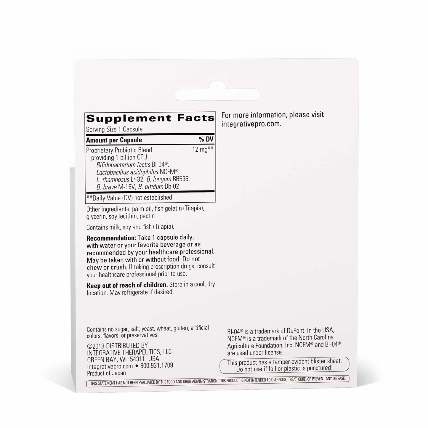 Integrative Therapeutics Pro-Flora Concentrate Probiotic Capsule, 90 Count