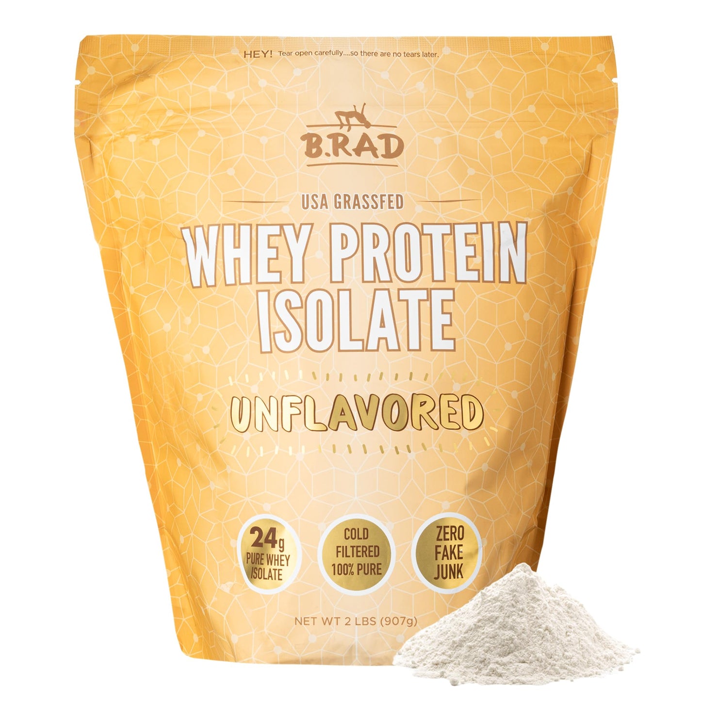 B.rad Grass Fed Whey Protein Isolate Powder 32
