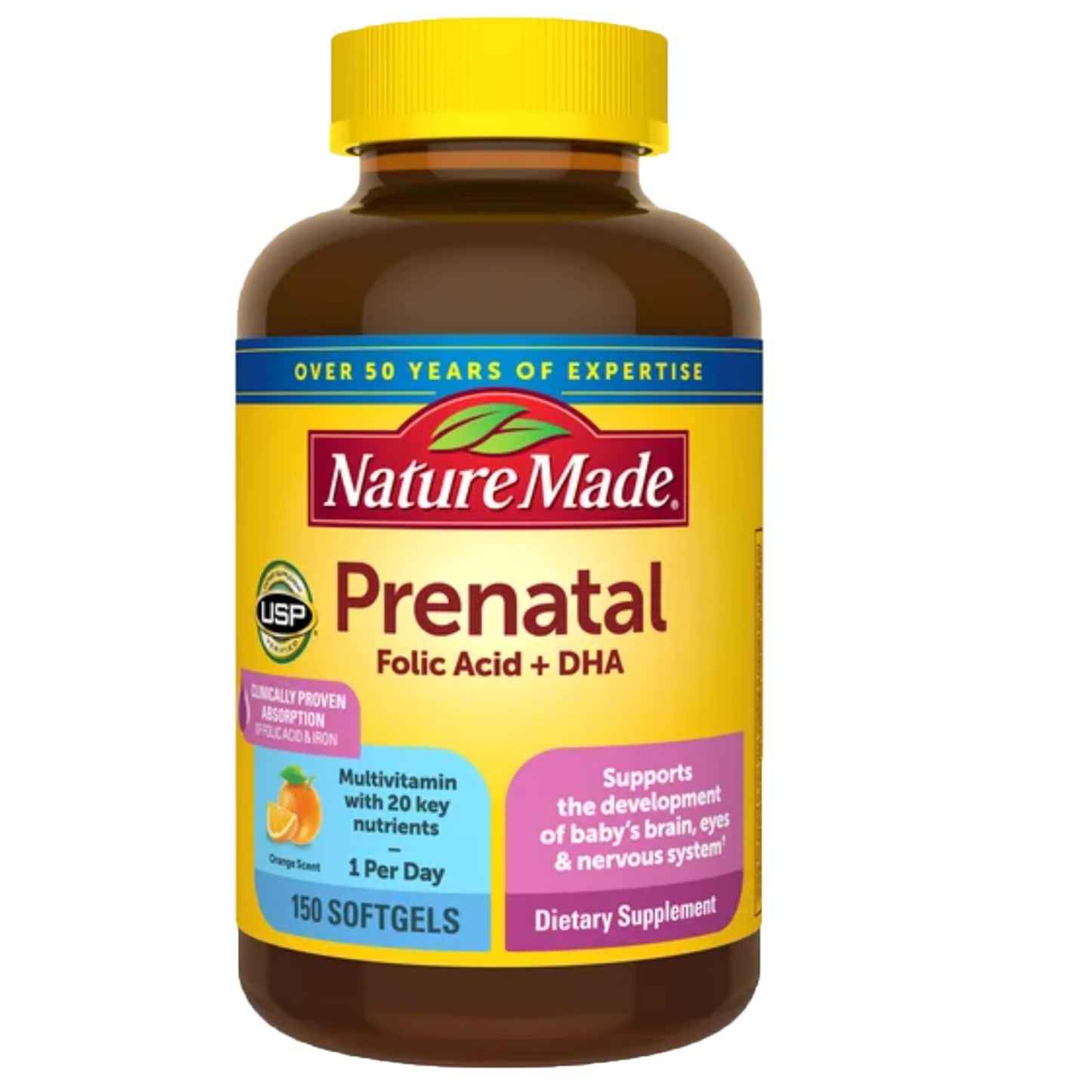 Nature Made Prenatal + DHA 200 mg Softgels 150 Count