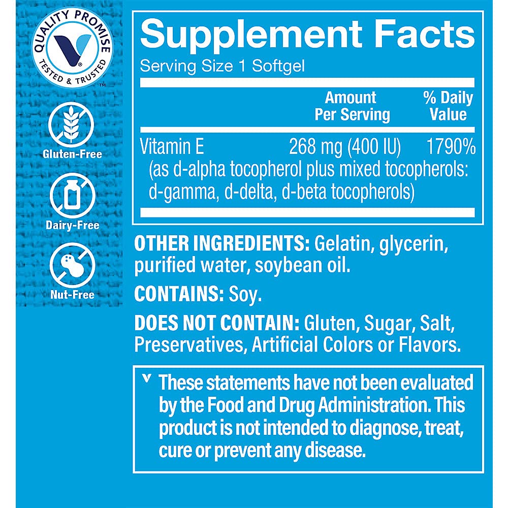 The Vitamin Shoppe Vitamin E 400IU Softgels 60 Count