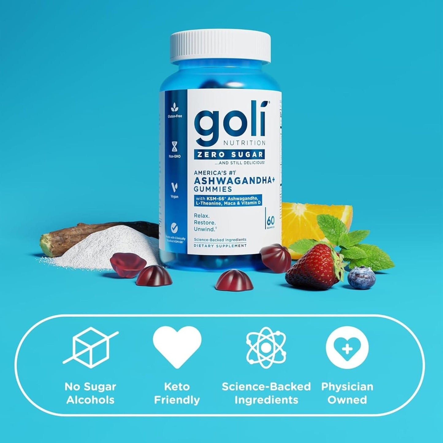 Goli Zero Sugar Ashwagandha Gummies, 300 Count