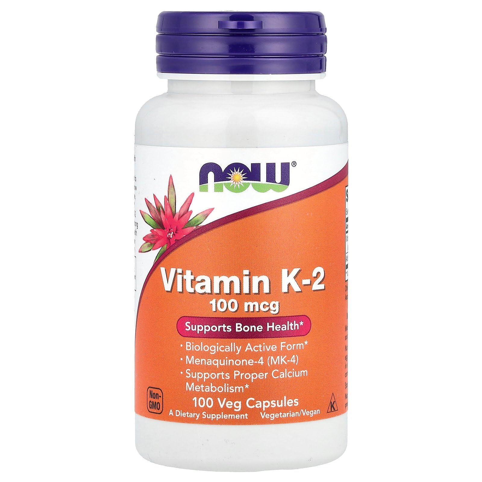 NOW Foods Vitamin K-2 100mcg Capsule, 100 Capsules