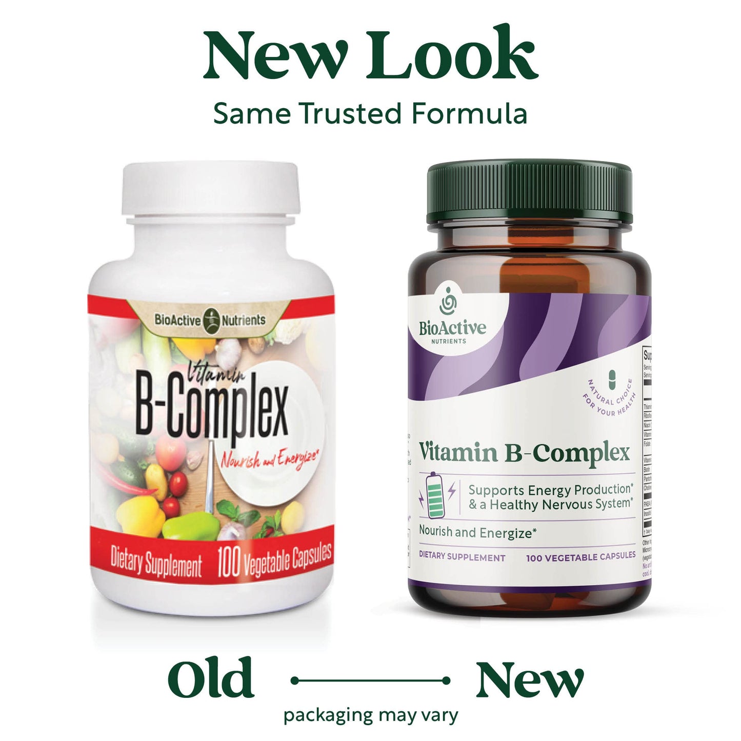 BIOACTIVE NUTRIENTS Vitamin B Complex Dietary Supplement Capsules 100