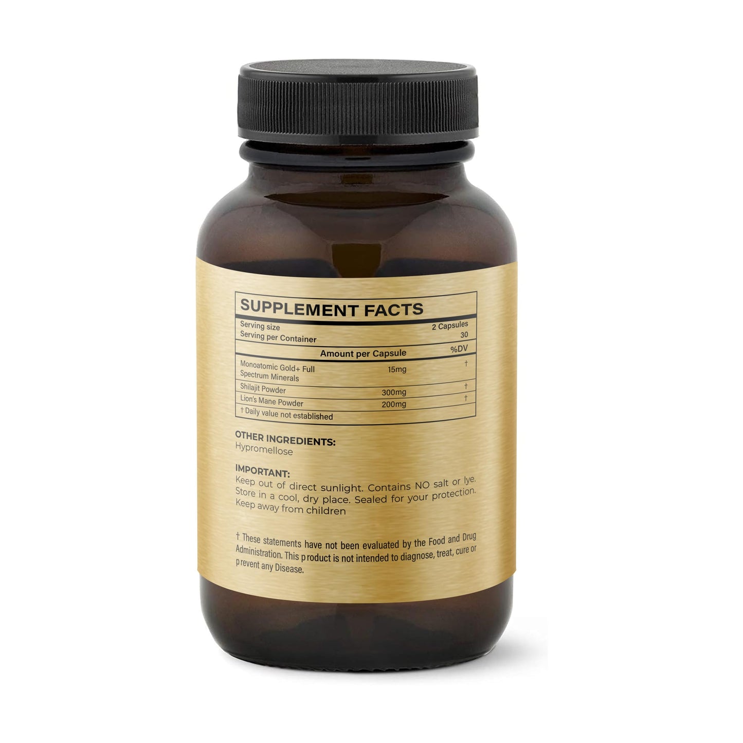 I Am Joy co. Ormus Shilajit Lion's Mane - Ultimate Brain Power! Monoatomic 24k Gold - The Only Blend of Its Kind for Energy, Memory, & Focus, 60 Vegan Capsules