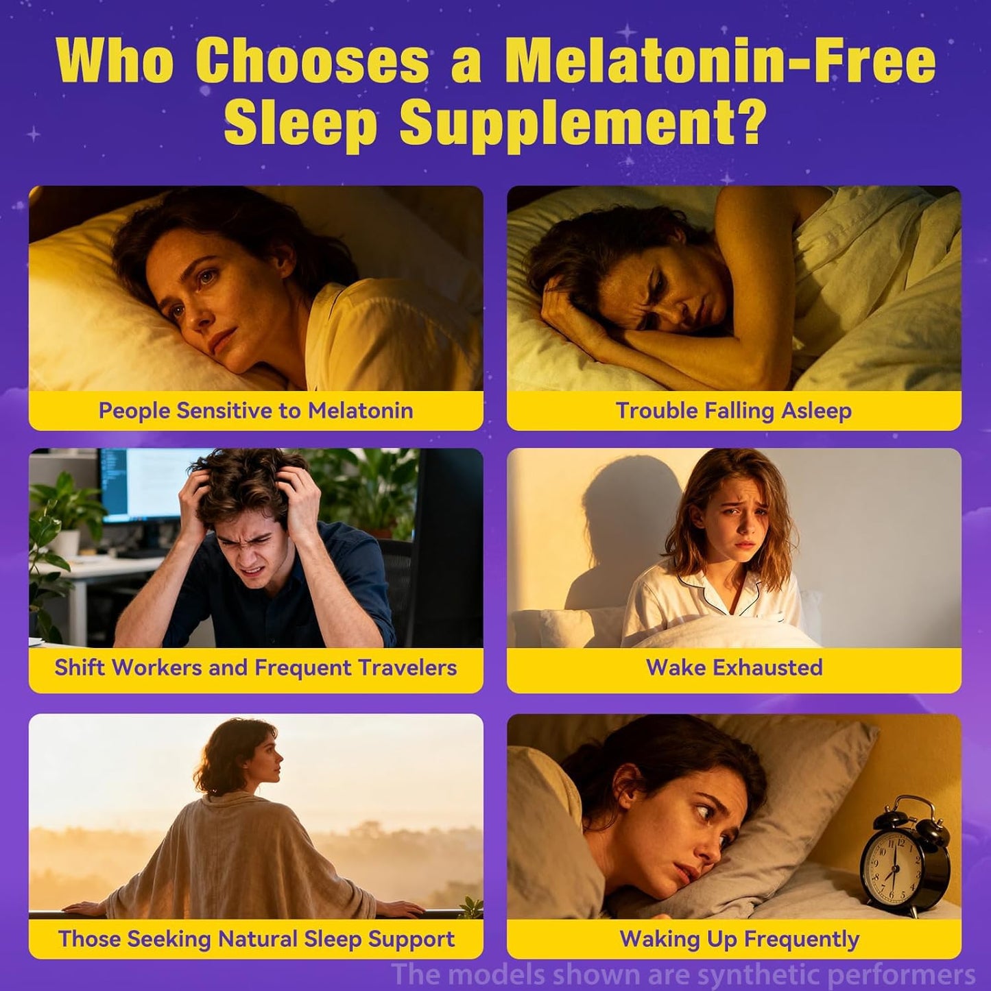QualiLife Melatonin Free Sleep Gummies for Adults with Magnesium, Valerian Root, 5-HTP & Herbal Blend - 60 Count